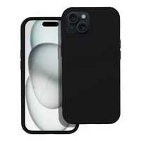 Silikoninis dėklas telefonui iPhone 15 Plus juodas