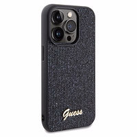 Guess Disco Metal Script dėklas telefonui iPhone 14 Pro Max – juodas