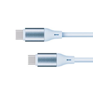 Kruger&Matz Basic USB-C–USB-C silikoninis kabelis, 100 W, 1 m, mėlynas
