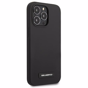 Karl Lagerfeld silikoninis plokštelės dėklas iPhone 13 Pro / iPhone 13 - juodas