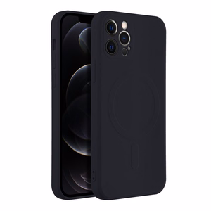 SILICONE MAG COVER dėklas telefonui, suderinamas su MagSafe, IPHONE 12 Pro, juodas