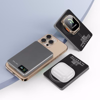 Blavec Išorinė baterija 10000mAh BJ-03 Plona 13,5mm - Type C - 22,5W magnetinė Magsafe 3 in 1 (PBBJ03-MC10G) pilka