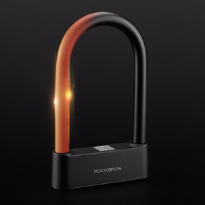 Rockbros 32210818001 SMART dviračio spyna su pirštų atspaudų skaitytuvu ir Bluetooth ryšiu - juoda