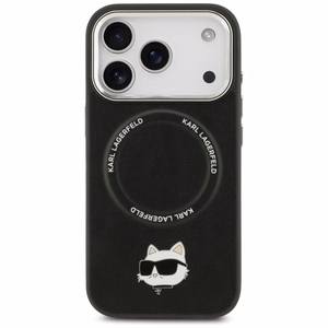 Karl Lagerfeld Choupette Pin Magnetinis dėklas telefonui iPhone 17 Pro Max - juodas