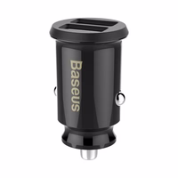 Automobilinis įkroviklis Baseus "Grain Mini" juodas (2xUSB / 3.1A)