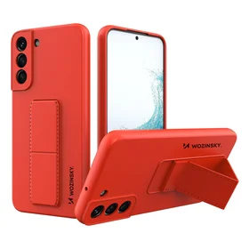 Wozinsky Kickstand Case silikoninis dėklas su stovu Samsung Galaxy S22+ raudonas