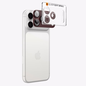 Spigen Optik Pro XL GLAS.TR EZ FIT grūdintas stiklas, skirtas iPhone 18 Pro Max, tamsiai vyšninės spalvos