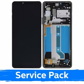 Ekranas skirtas Sony Xperia 10 IV juodas su rėmeliu (Service Pack)