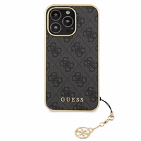 Guess GUHCP13XGF4GGR iPhone 13 Pro Max 6.7" pilkas kietas dėklas 4G Žavesių Kolekcija