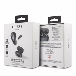GUESS belaidės ausinės bluetooth TWS + įkrovimo stotelė GUTWSJL4GBK juodos