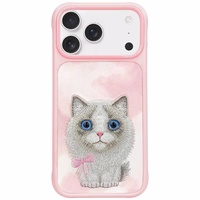 Nimmy Big Eyed Pet 2.0 Katės dėklas telefonui iPhone 17 Pro Max - rožinė