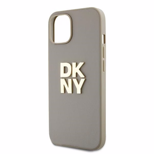 DKNY Dėklas telefonui su dirželiu ir logotipu iPhone 15 Plus - smėlio spalvos