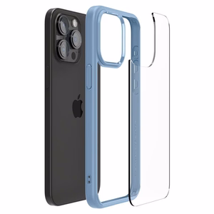 Spigen Crystal Hybrid чехол для iPhone 15 Pro Max - прозрачный синий
