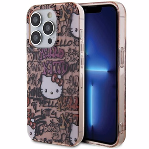 Hello Kitty IML Tags Graffiti dėklas telefonui iPhone 14 Pro Max - rožinė