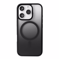 Puro gradiento MagSafe silikoninis dėklas iPhone 16 Pro Max telefonui – juodos spalvos