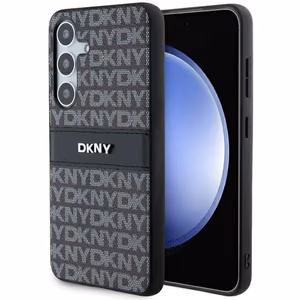 DKNY Leather Mono Stripe & Metal Logo чехол для Samsung Galaxy S24 - чёрный