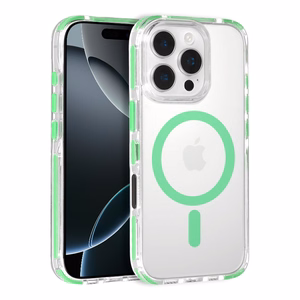 Tel Protect Strap skaidrus dėklas Iphone 13/14 telefonui, žalias