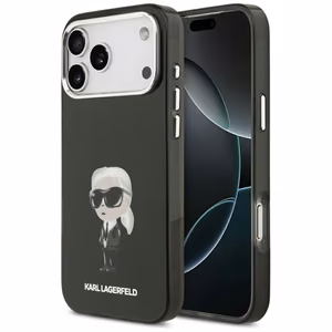 Karl Lagerfeld IML akvarelės Karl ir logotipo magnetinis dėklas telefonui iPhone 17 Pro Max - juodas