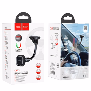 Automobilinis universalus telefono laikiklis Hoco (CA55) Astute tvirtinamas ant stiklo, magnetinis juodas