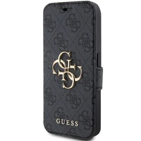 Guess 4G Metal Logo dėklas iPhone 15 Pro - pilkas