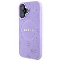 Guess Saffiano bijūno klasikinio logotipo magnetinis dėklas telefonui iPhone 16 - violetinė