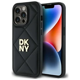 DKNY Quilted Stack Logo dėklas telefonui iPhone 14 Pro Max - juodas