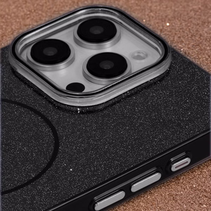 Blizgus plonas magnetinis dėklas telefonui iPhone 14 6,1" juodas