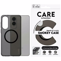 CARE by PanzerGlass Flagmanas Urban Combat juodas dėklas su QI Samsung Galaxy S25 Edge - pusiau skaidrus