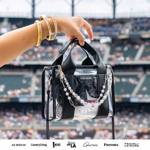 Case-Mate Micro Tote Bag vandeniui atsparus krepšys per petį, Midnight Black / Clear