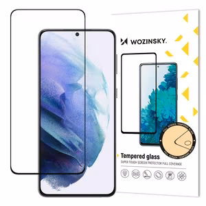 LCD apsauginis stikliukas "Wozinsky 5D Full Glue" Samsung G991 S21 5G pritaikytas dėklui juodas
