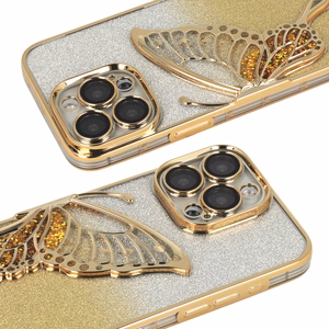 Tel Protect Butterfly vandeniui atsparus dėklas telefonui iPhone 15 Pro Max - auksinis