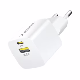 Wozinsky WWCEAC GaN USB-A USB-C 33W sieninis įkroviklis - baltas
