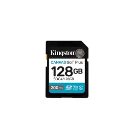 Kingston memory card 128GB SDXC Canvas Go Plus Gen4 200MB/s C10 UHS-I U3 V30