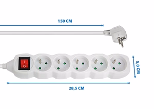 Esperanza ELK214W power extension 1.5 m 5 AC outlet(s) Indoor White