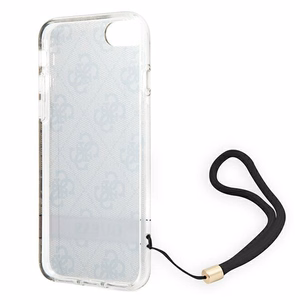 Guess GUOHCI8H4STW iPhone SE 2022 / SE 2020 / 7/ 8 коричневый/коричневый жёсткий чехол 4G Print Strap