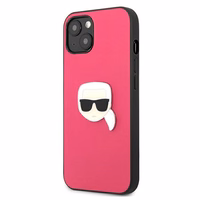 Karl Lagerfeld Odinis Ikonik Karl's Head Metalinis dėklas iPhone 13 mini - rožinis