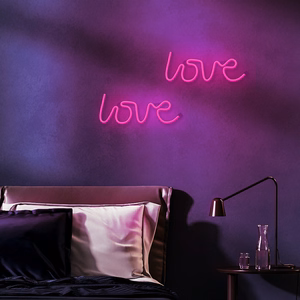 Neon LED Light LOVE rožinis Bat + USB FLNE05 Forever Light