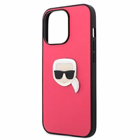 Karl Lagerfeld Odinis Ikonik Karl's Head Metalinis dėklas iPhone 13 Pro / 13 6,1\" - rožinis