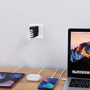 Įkroviklis CHOETECH GaN 2x USB-C, 2x USB-A: 140W, PD3.1, QC3.0