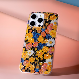Glow Glam dėklas telefonui iPhone 16 Pro Max 6,9" oranžinis