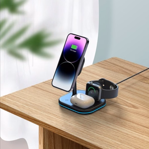Tech-Protect QI15W-A27 3-in-1 indukcinis įkroviklis su MagSafe stovu išmaniajam telefonui / Apple Watch / AirPods - juodas