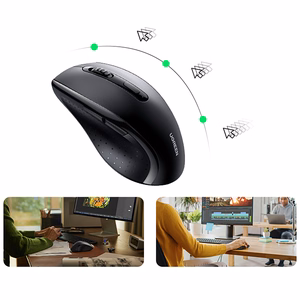 Ugreen Wireless Ergonomic Optical Mouse - Black