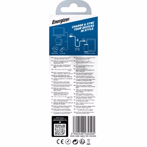 Energizer Ultimate C520CKWH USB-A–USB-C įkrovimo ir duomenų laidas, 2 m, baltas