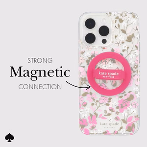 MagSafe magnetinis telefono laikiklis pirštui Kate Spade New York Magnetic Loop Grip, „Pom Pom Pink“