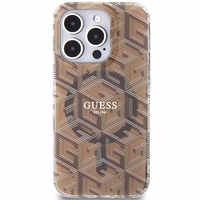 Guess IML GCube MagSafe dėklas telefonui iPhone 15 Pro Max - rudas