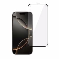 Tel Protect Full Glue 6D grūdintas stiklas Iphone 16 Pro Max juodas - 10 rinkinys