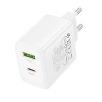 Borofone Wall charger BN30 Cargador GaN - USB + Type C - QC 3.0 PD 45W white