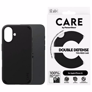 CARE by PanzerGlass dvigubos apsaugos dėklas telefonui iPhone 16 - juodas