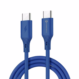 USB kabelis Forcell (C344) "USB-C (Type-C) to USB-C (Type-C)" (3A 60W 1m) mėlynas