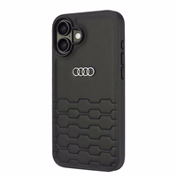 Audi Sintetinės odos iPhone 16 Plus 6.7" juodas/juodas kietas dėklas AU-TPUPCIP16M-GT/D2-BK